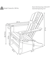 All-Weather Red/White Outdoor Adirondack Chairs with Drink Holders - Set of 2 Heavy Duty Hdpe Weatherproof Patio Chair