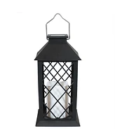 Concord 11-Inch Solar Led Decorative Candle Lantern - Tabletop/Hanging Light - Set of 2 - White