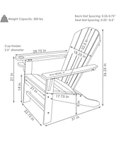 Adirondack Chairs with Cup Holder - Set of 2 Outdoor All-Weather for the Fire Pit, Patio, Campsite, or Yard 300-Pound Capacity