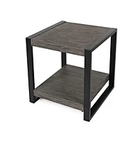 Pinnacle Modern Loft Iron and Wood End Table