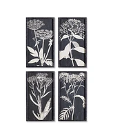 Monochrome Queen Anne's Lace Prints, Set Of 4