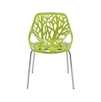 LeisureMod Modern Asbury Dining Chair w/ Chromed Legs