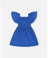 Deux par Toddler Girls Textured Smocked Dress Royal Blue - Toddler|Child