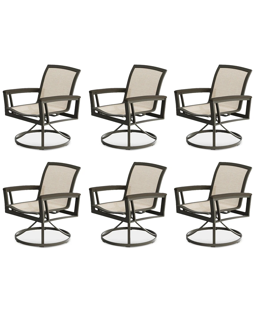Bartow Outdoor, Swivel Chairs Set of 6, Created for Macy's
