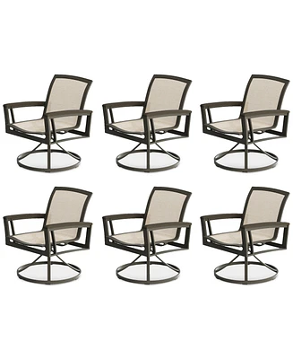 Bartow Outdoor, Swivel Chairs Set of 6, Created for Macy's