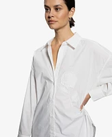 Sanctuary Women's Cotton Boyfriend Tie-Back Shirt