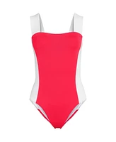 Lands' End Women's Square Neck High Leg One Piece Swimsuit