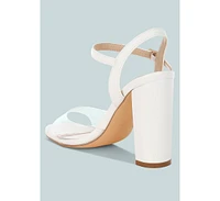 Perta Clear Strap Block Heel Sandals