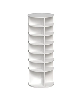 Revolving Shoe Storage Tower for Lazy Susan Organization