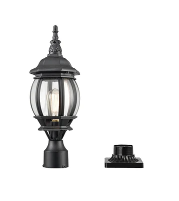 Moose Industrial Outdoor Post Light Exterior Post Lantern with Pier Mount Matte Black