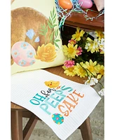 Oh For Peeps Sake" Easter Egg & Chick Spring Theme Kitchen Dishtowel