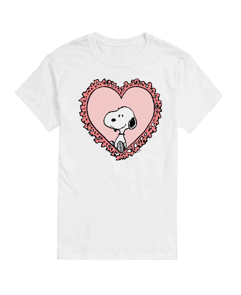 Airwaves Men's Peanuts Snoopy Heart Short Sleeve T-Shirt