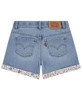 Levi's Big Girls Print Block Mom Shorts