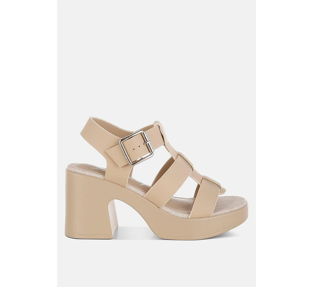 Avalon Chunky Pin Buckle Platform Heels