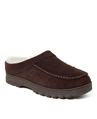 Dearfoams Men's Reed Genuine Suede Moccasin Toe Clog Slipper