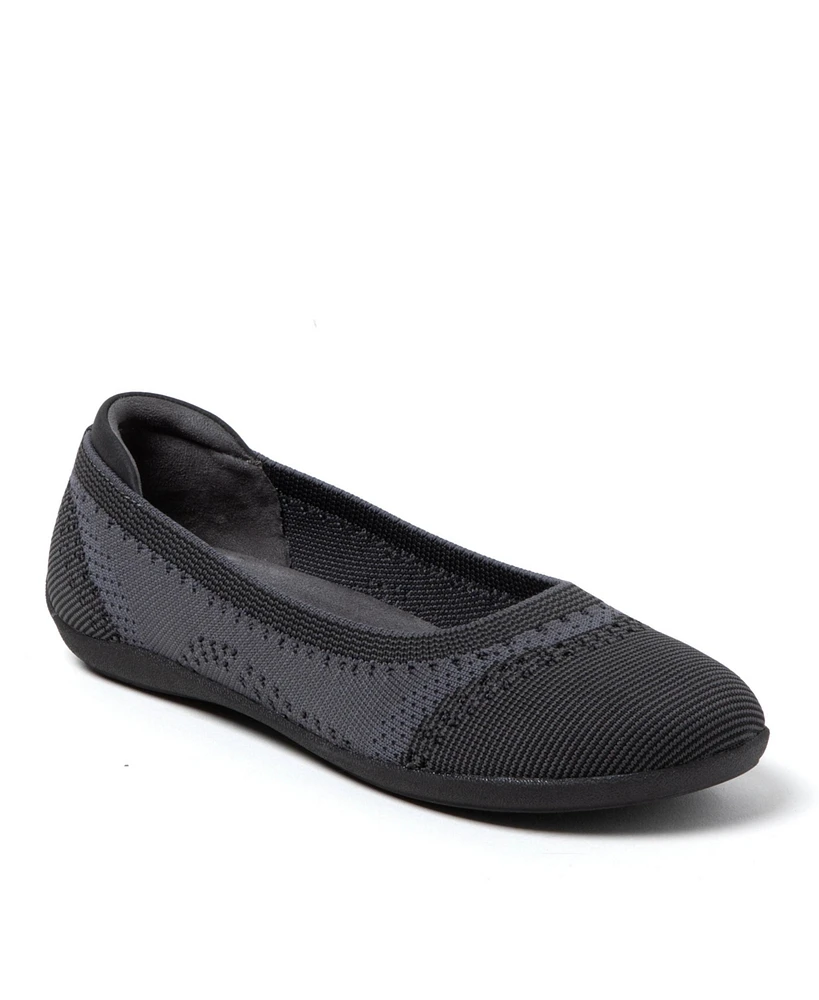 Dearfoams Women's Misty Ballet Flat Lightweight Slip Ons