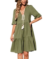 Women's Tulum Temptation Green Midi Beach Dress