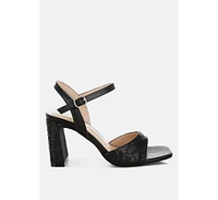 Elana Textured Faux Leather Heels