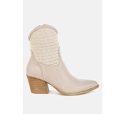 Bimmy Woven Pointy Western Boots