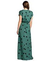 HotSquash London Women's V-Neck Short Sleeve Maxi Dress