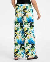 Jm Collection Women's Printed Satin Pull-On Pants, Exclusively at Macy's