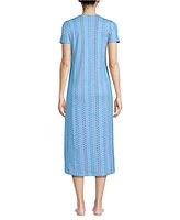 Lands' End Petite Cotton Short Sleeve Midcalf Nightgown