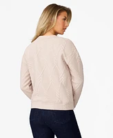 Cable & Gauge Women's Quilted Crewneck Classic Sweatshirt