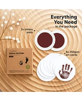 KeaBabies 2pk Round Inkless Ink Pad for Baby Hand and Footprint Kit, Clean Touch Dog Paw, Nose Print & Pet Safe