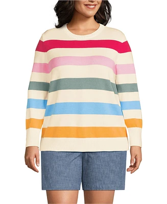 Lands' End Women's Plus Drifter Crew Neck Jersey Pull Over Sweater