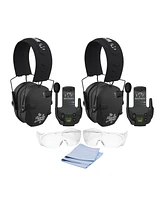 Walkers Razor Slim (Let Freedom Ring) Earmuffs w/Walkie Talkie Attachment Bundle