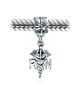 Bling Jewelry Rn Nurse Hat Caduceus Dangle Charm Bead Sterling Silver for European Bracelet