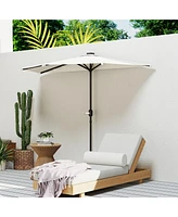 Outsunny Half Patio Umbrella, Upf 30+ Balcony