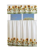 MarCielo 3 Piece Kitchen Cafe Curtain With Swag and Tier Window Curtain Set