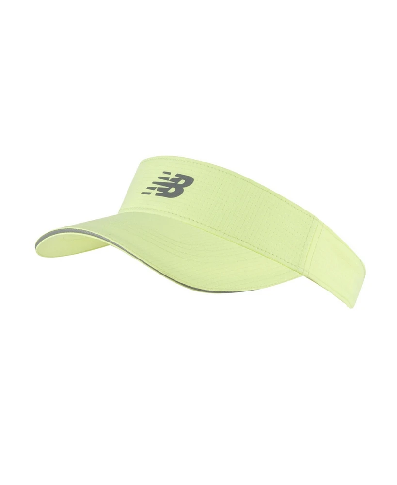 New Balance Gray Nb Logo Bleached Lime Glo Performance Visor