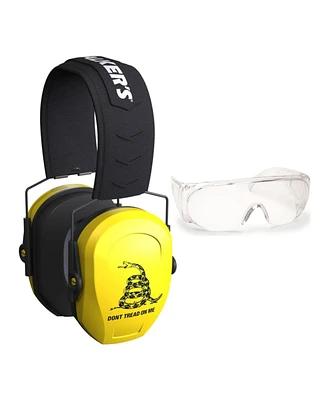 Walker's Razor Slim Passive Safety Ear Muffs (Yellow, Dtom) w/ Otg Glasses Kit