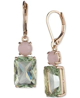 Lauren Ralph Gold-Tone Stone Double Drop Earrings