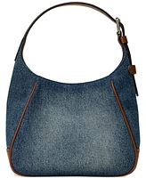 Lauren Ralph Lauren Tanner Washed Denim Mini Shoulder Bag