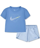 Nike Little Kids 2-Pc. Dri-fit Crewneck Tee & Short Set