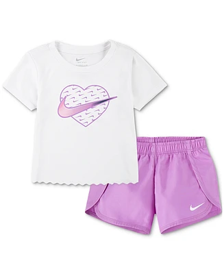 Nike Little Kids 2-Pc. Dri-fit Crewneck Tee & Short Set