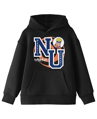 Naruto Boys Classic Collegiate Letters Youth Black Graphic Hoodie-xl