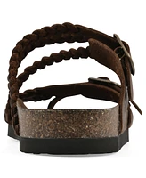White Mountain Women's Haziest Round Toe Flat Sandals