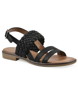 White Mountain Women's Macaroni Round Toe Flat Sandals