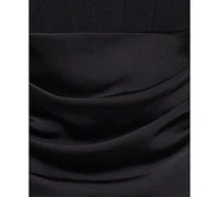 Betsy & Adam Women's Mixed-Media Strapless Corset Gown