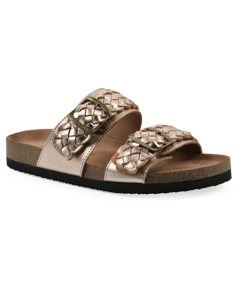 White Mountain Women's Hey Round Toe Flat Sandals