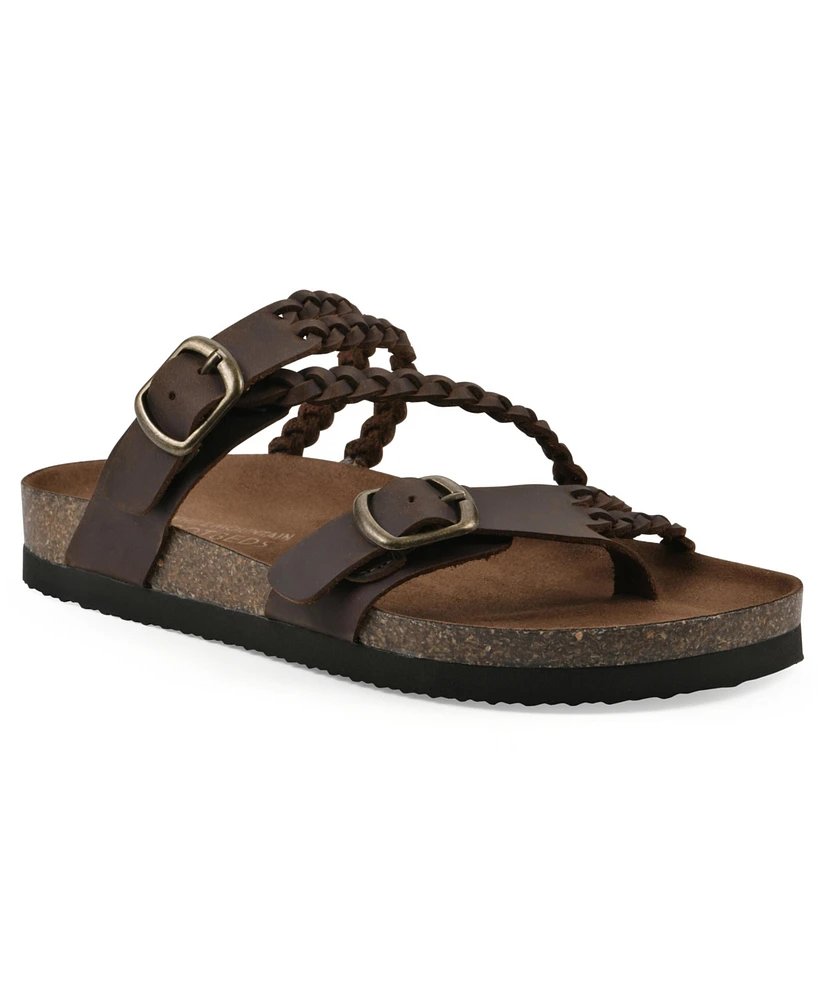 White Mountain Women's Haziest Round Toe Flat Sandals