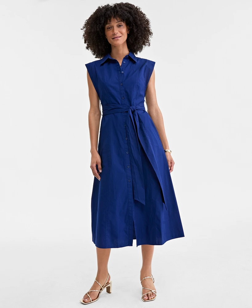 On 34th Women's Cotton Belted Midi Shirtdress, Exclusively at Macy's