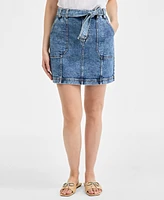On 34th Women's Denim Tie-Belt Mini Skirt, Exclusively at Macy's