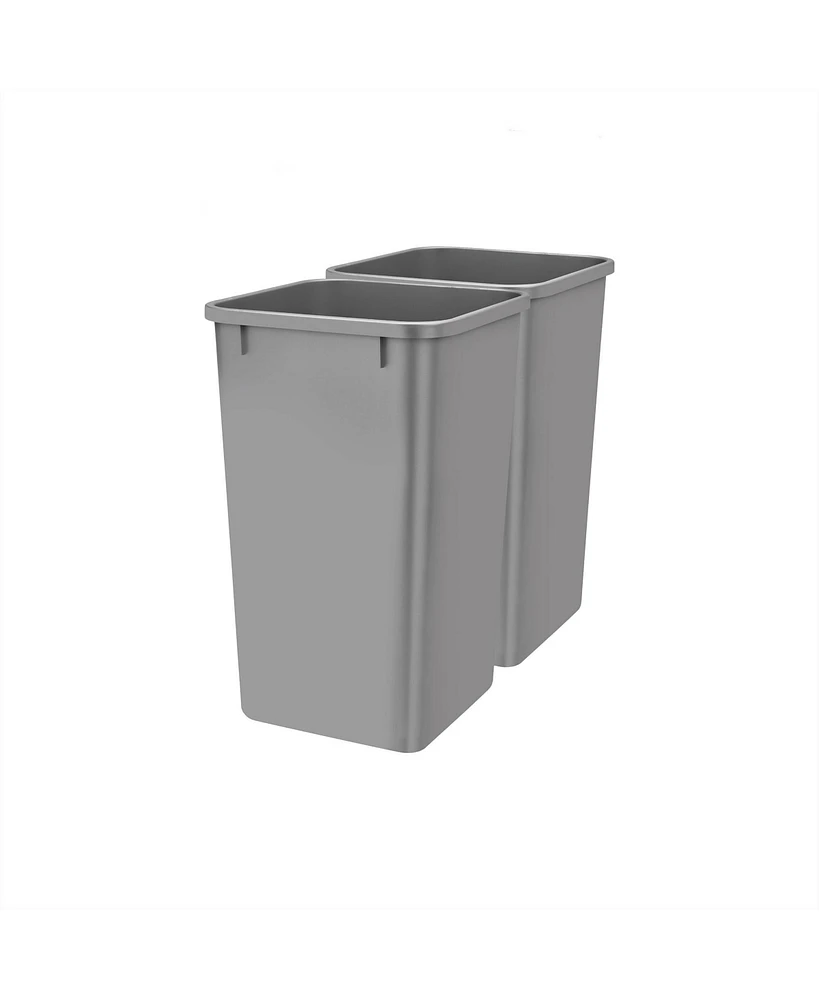 Rev-a-Shelf Polymer Replacement 27 qt. Trash Bin, Silver, 2 Pack, Rv-1024-17-2