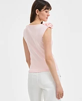 On 34th Women's Ribbed Rosette Shoulder Tank Top, Exclusively at Macy's