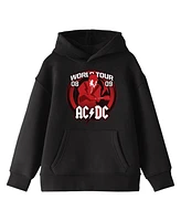 Ac/Dc Boys Acdc World Tour 08 09 Long Sleeve Youth Black Hooded Sweatshirt-xl